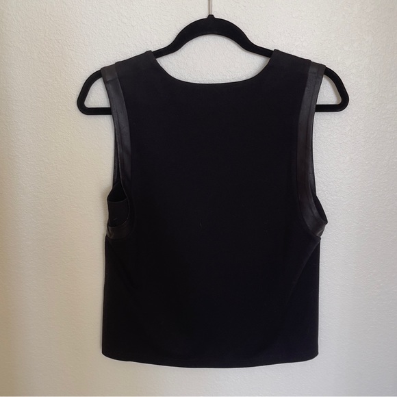 Halogen Faux Leather Black Media Sleeveless Top Size Small - Picture 4 of 8